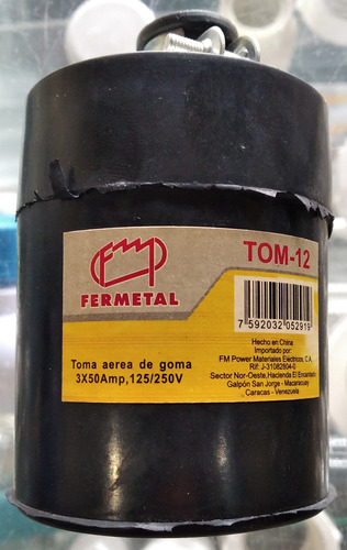 Toma Corriente De Goma Trifásico 3x50amp 125/250v Fermetal