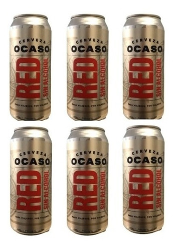 Cerveza Red Ale Sin Alcohol Pack X 6 Und Lata 473 Ml Ocaso