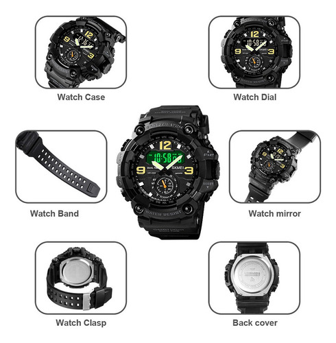 Reloj Reloj Deportivo Digital Hombre Con Reloj 24 Led Cronóm
