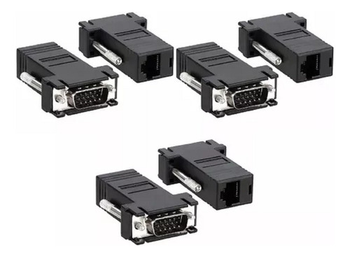 6 Adaptador Convertidor Extensor De Video Vga A Rj45 Utp Red