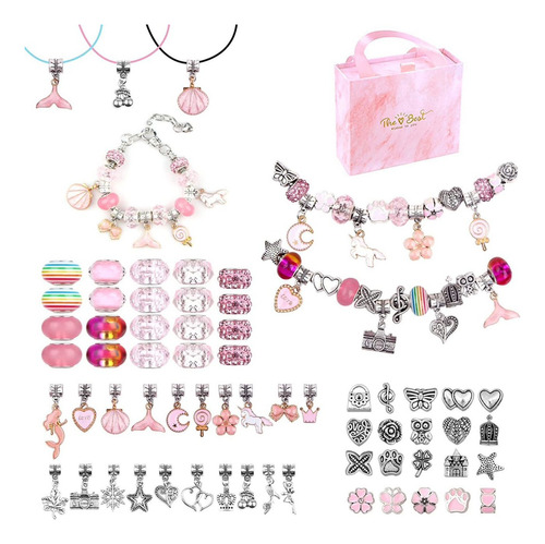 Juego De Charms Para Hacer Pulsera Para Niñas C/caja Regalo