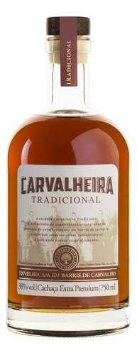 Cachaça Tradicional Carvalheira Garrafa 750ml