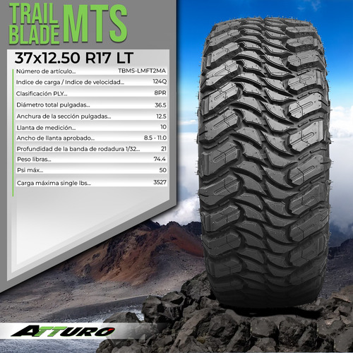 Atturo Trail Blade Llanta Mts 37x12.50 R17 Lt 124q