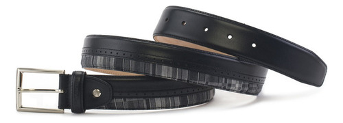 Cinturón Hombre Piel Y Textil Prada Mx 350346 Color Negro Diseño De La Tela Liso Talla 110