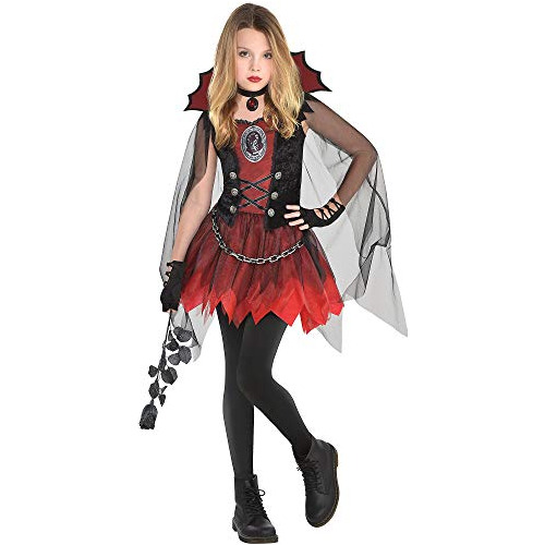 Girls Dark Vampire Costume- Small (4-6)- 3 Pcs., Multic...