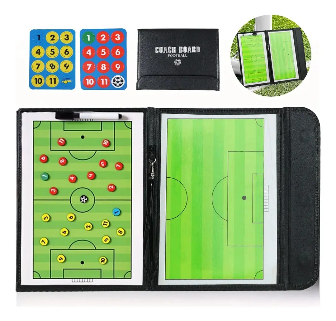 Kit Prancheta Tatica Treinador Futebol Quadro Tecnico Futsal Quadro Prancheta Tático Magnético Premium Futebol Campo