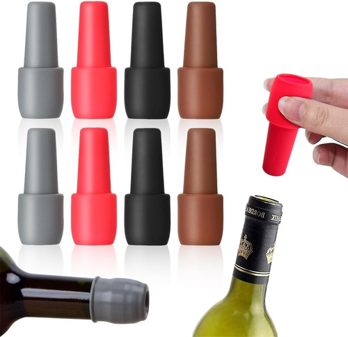 8 Pcs Tapón Reutilizable Para Botellas De Vino Espumoso