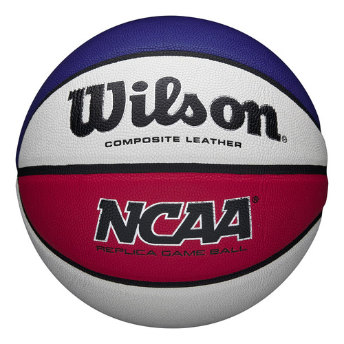 Wilson Ncaa Baloncesto - Talla 7 - 29.5 Pulgadas, Rojo/blan.