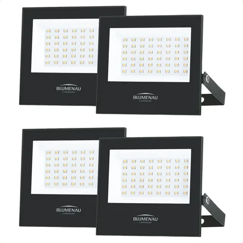 Kit 4 Refletores Led Blumenau 50w 6500k
