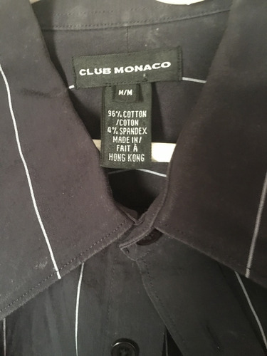 Camisa Club Monaco Moda Hombre Black Negra Elegante