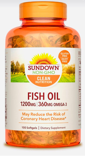 Sundown Fish Oil 1.000 Mg Omega 3 - 200 Softgels Sabor Sem Sabor