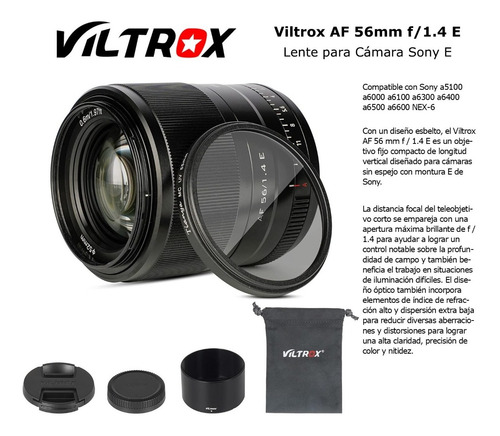Imagen 1 de 5 de Viltrox Af 56mm F/1.4 E Lente Para Camara Sony E