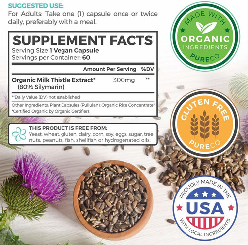 Organic Milk Thistle Extract (80% Silimarina) Super-concentr