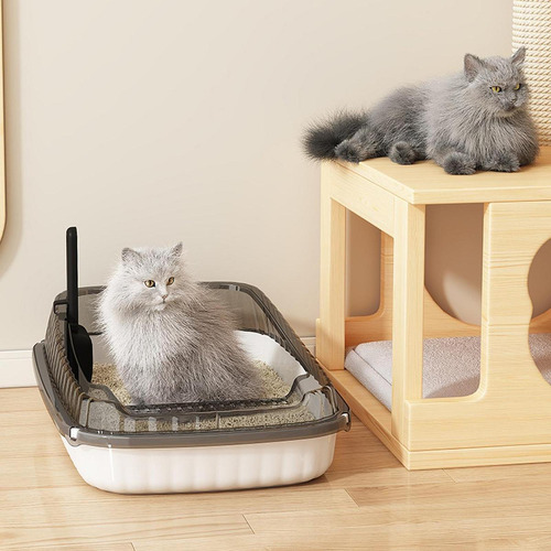 Caja De Arena Para Gatos Abiertos, Inodoro De Gatito, Con