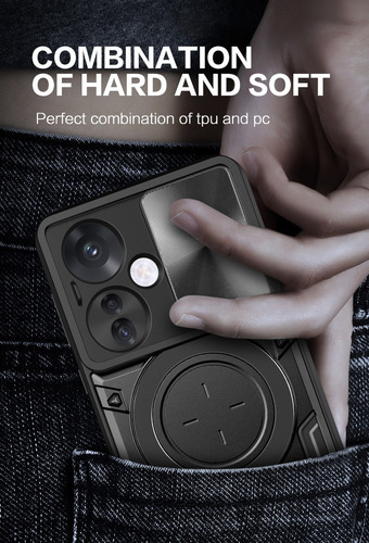 Hefu Capa Com Suporte Magnético Para Oppo Realme 11f 5g