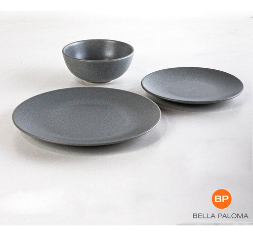 Set X12 Piezas Vajilla Platos Playo Postre Bowls Ceramica