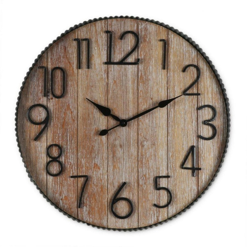 Reloj De Pared Mdf Aguja 61 Cm Ø X 5.5 Cm Espesor Numeros