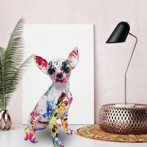 Adorno De Perro Con Estatua De Chihuahua De Estilo C