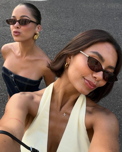 Gafas De Sol Ovaladas Retro Para Mujer, Ojos De Gato, Gafas