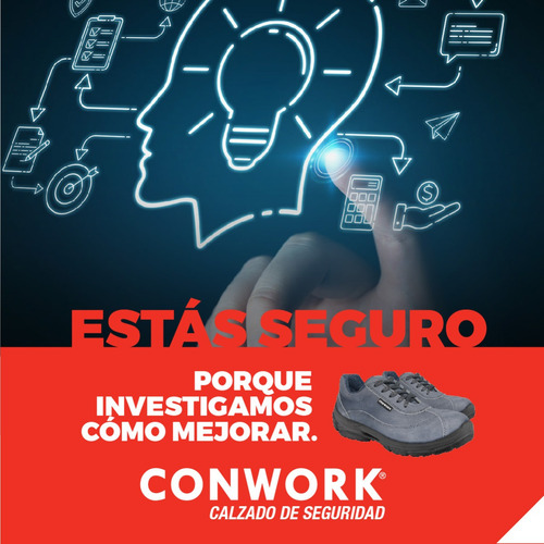 Imagen 7 de 10 de Calzado De Seguridad Conwork Línea Ergon 103za Nobuck Gris