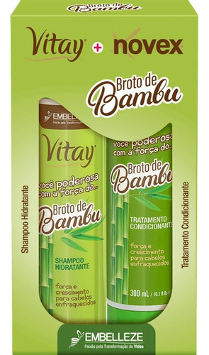 Novex Kit Shampoo +acondicionador Bambú Crecimiento Vegano