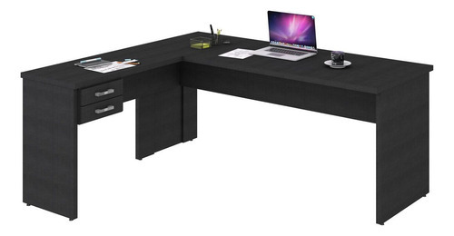 Mesa Para Escritório Em L Diretor W30 180x160cm Preto Onix