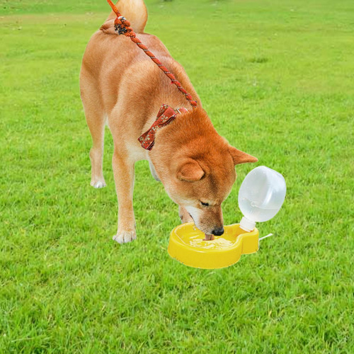 2 Botellas De Agua Para Mascotas, Plegables, De 500 Amarillo