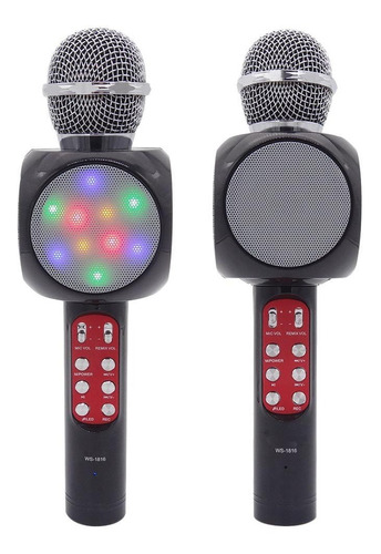 Imagen 1 de 10 de Microfono Karaoke Parlante Bluetooth Luces Led Audioritmicas
