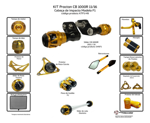 Procton Racing (kit) Cb 1000r Anos 2011 A 2016 (17 Itens)