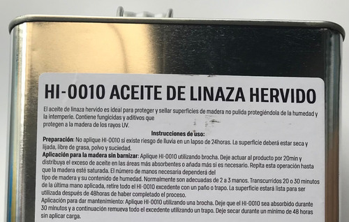 Aceite De Linaza Para Madera Hervido 4 Litros Exterior