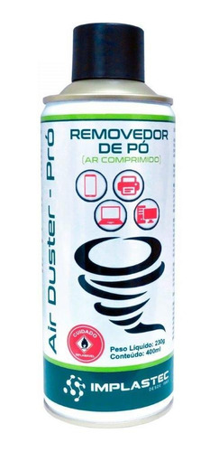 Ar Comprimido Implastec Air Duster Pro 400ml (caixa Com 12)