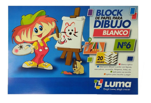 10 Block De Dibujo Blanco Luma Tipo El Nene N° 6 X 20 Hojas