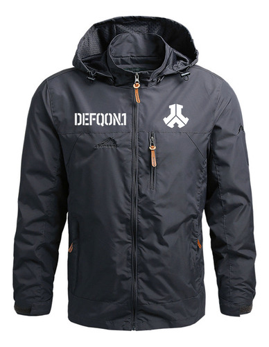 Chamarra Impermeable Con Capucha Defqon.1 Print Para Hombre