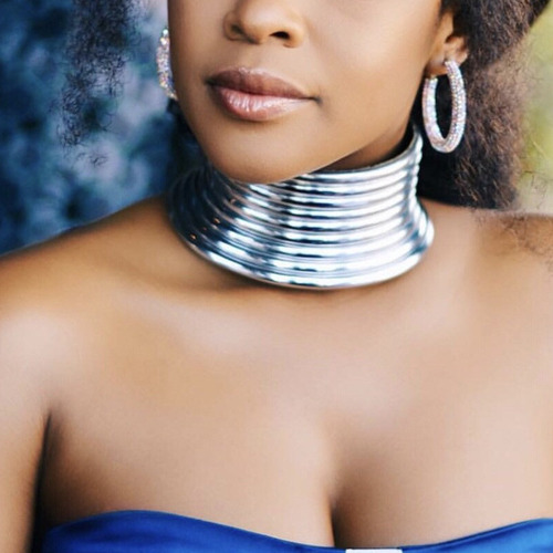 Collar Africano De Plata Con Cuello Exagerado Para Mujer