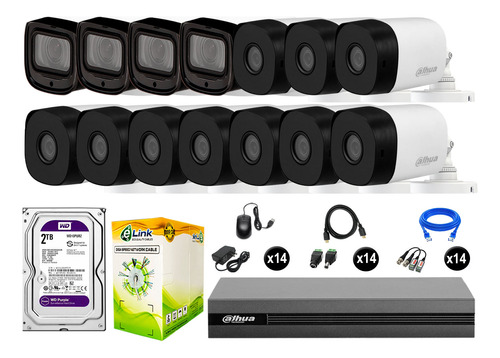 Cámaras Seguridad Exterior Kit 14 Varifocal Full Hd 2tb Wd