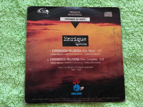 Eam Cd Single Enrique Iglesias Experiencia Religiosa 1995 (Usado)