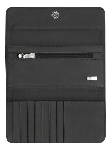 Cartera De Bolsillo Pineda Covalin Diseño Mazorca Color Negro/moradorosa