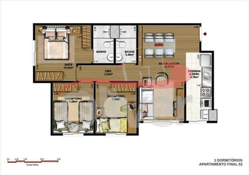 Imagem 2 de 30 de Fun Residence Club, Apartamento 3 Dormitorios, 1 Vaga De Garagem, Cajuru, Curitiba, Paraná - Ap00781 - 33508860
