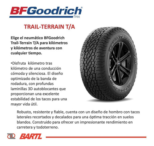 Cubierta 265/65/17 Bfgoodrich Trail Terrain T/a