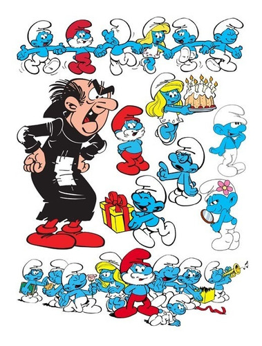 Stickers Vinil Decorativo Coleccion Pitufos Vintage