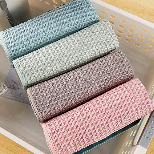 Gm Home 8 Pcs Waffle Weave Premium Microfiber Cleaning Cloth