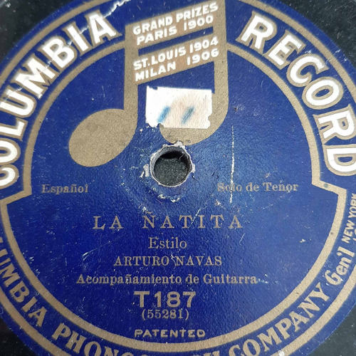 Pasta Arturo Navas Acomp Guitarras Columbia Record C437