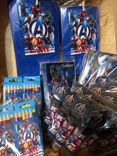 Imagen 6 de 6 de Pack Sorpresitas Avengers Súper Héroes Personalizadas