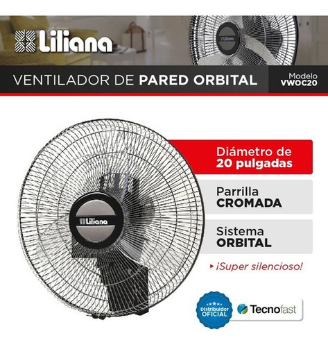 Ventilador De Pared Liliana Orbital 20 Pulgadas Vwoc20 90w