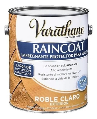 Varathane Raincoat Protector Para Maderas Brillante .946l Color Roble Claro