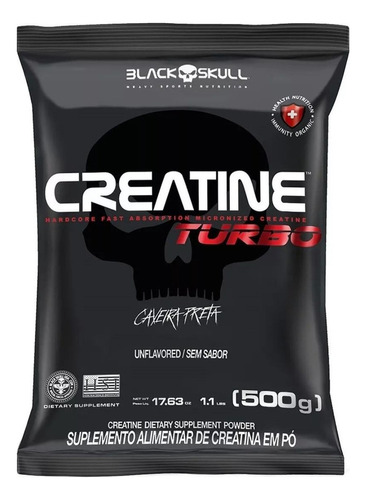 Suplemento en polvo Black Skull  Creatine Turbo creatina en sachet de 500mL