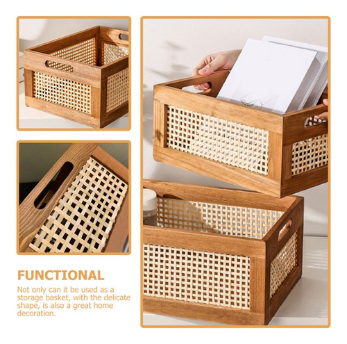 Cesta Decorativa Para Almacenamiento De Libros 30x30x14cm