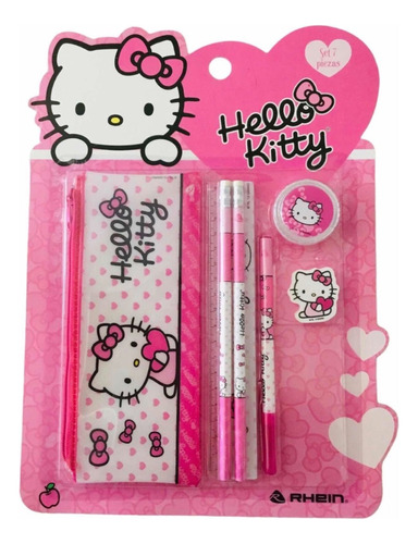 Set Escolar Hello Kitty Para Niñas