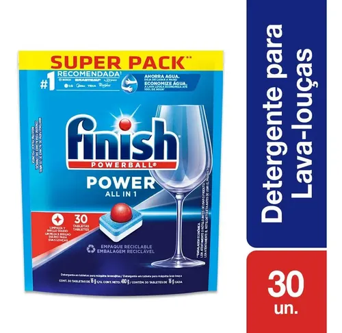 Detergente para Lava Louças Finish Powerball 30 unidades