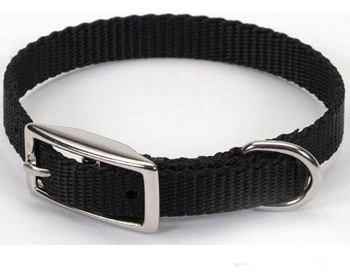 Collar De Perro Nylon - 12 En Negro Con Una Anchura De 5/8 E